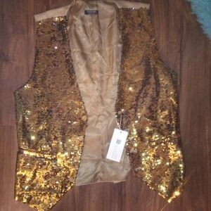 Gold Sequin Vest